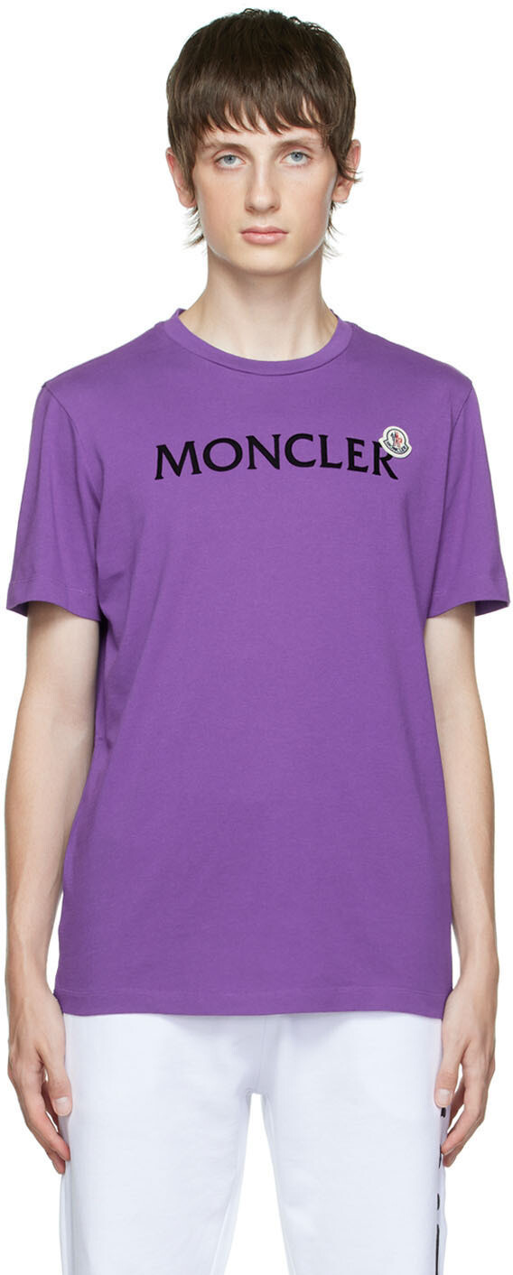 

Пурпурная флокированная футболка Moncler, Фиолетовый