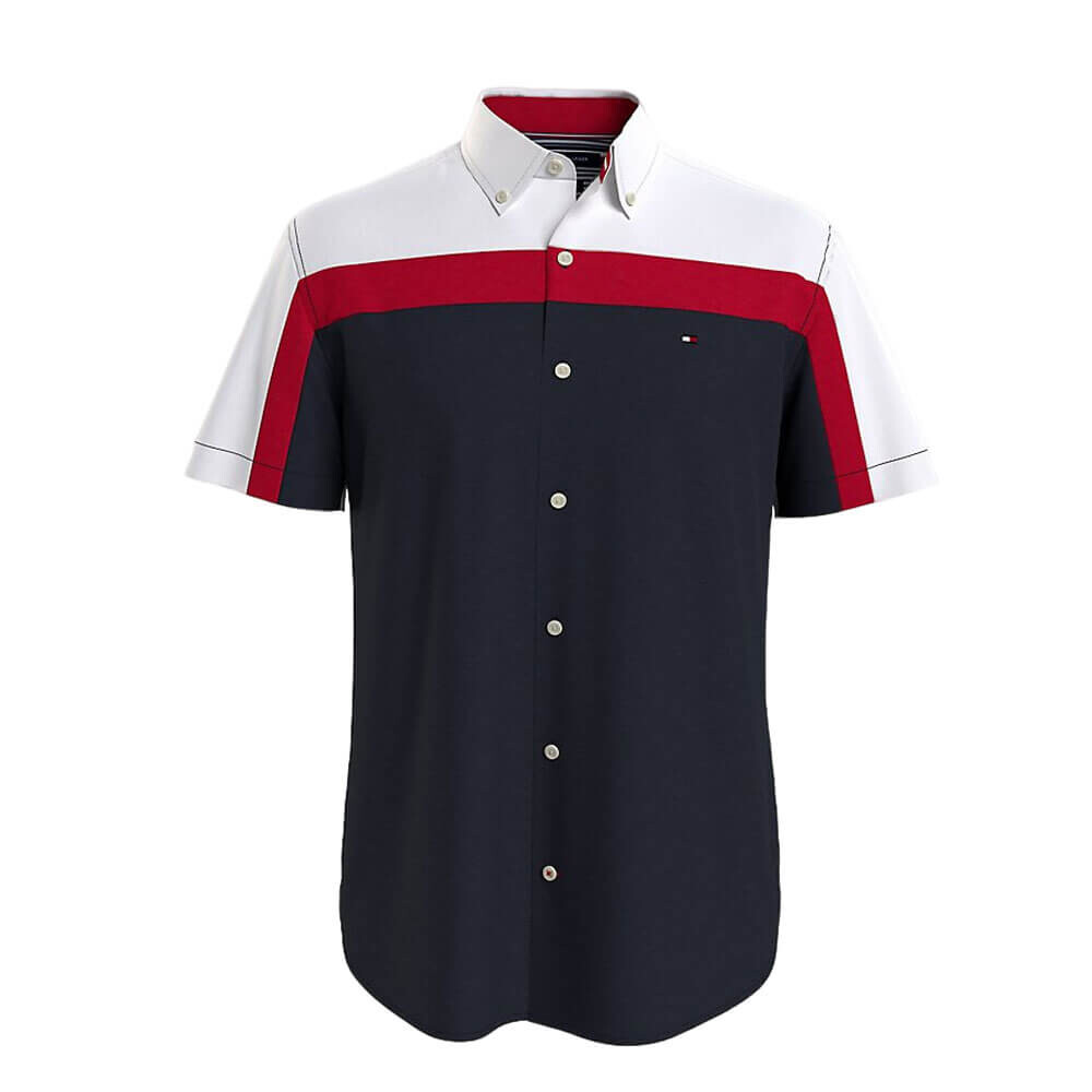 

Рубашка Tommy Hilfiger Regular Fit Colorblock, темно-синий/красный/белый