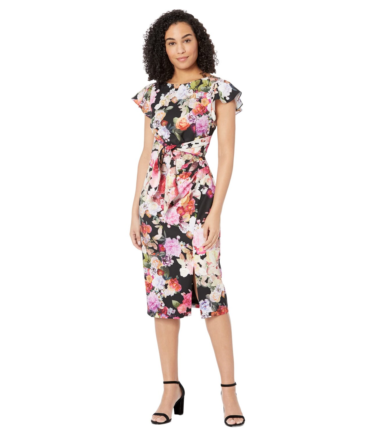 

Платье Adrianna Papell, Floral Printed Draped Sheath Dress
