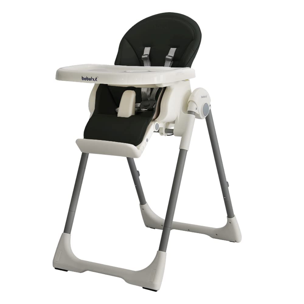 стульчик для кормления bs 8129 серо бежевый регулируемый Детский стульчик для кормления Bebehut, черный