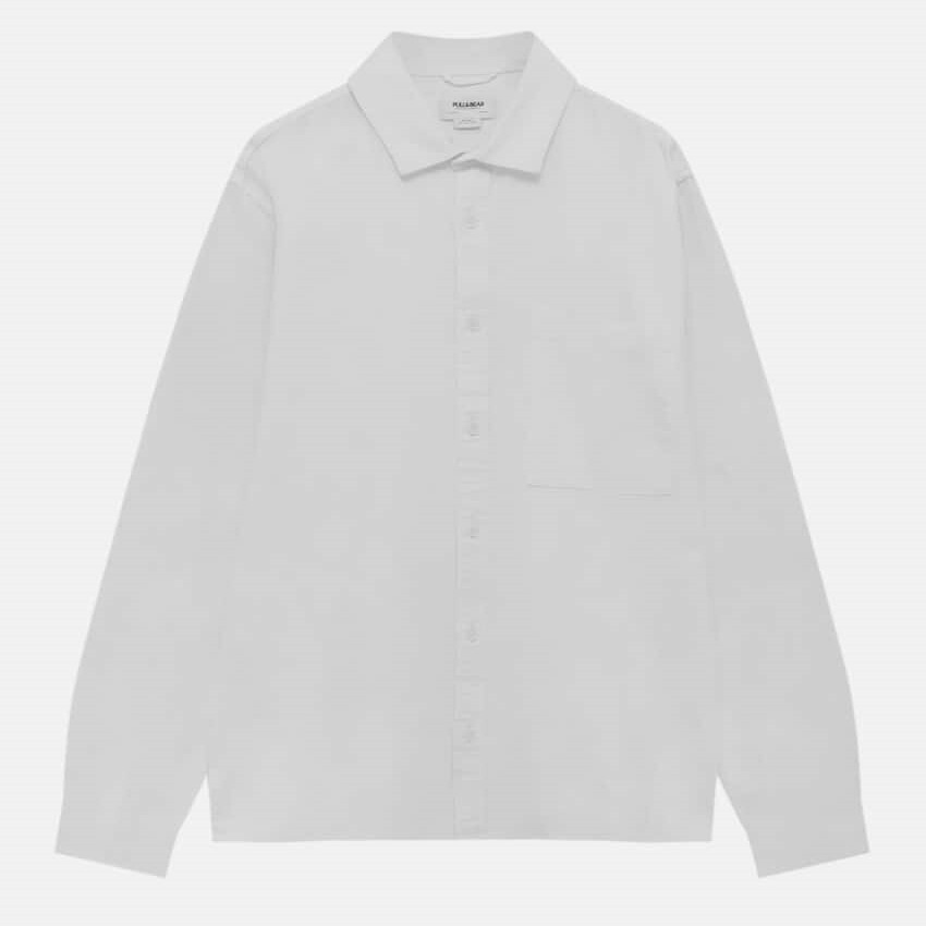 

Рубашка Pull&Bear Basic Long Sleeve, белый