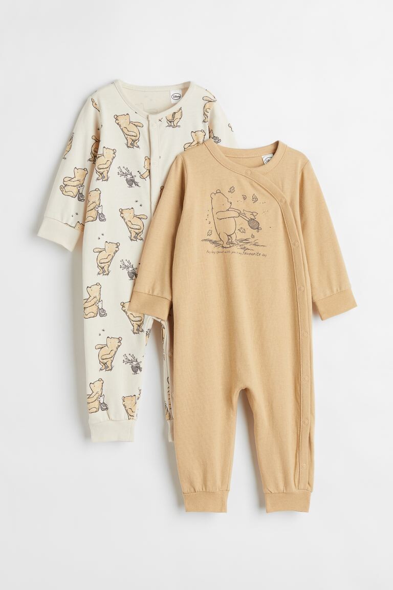 

2 пижамы с принтом H&M, желтый/винни-пух