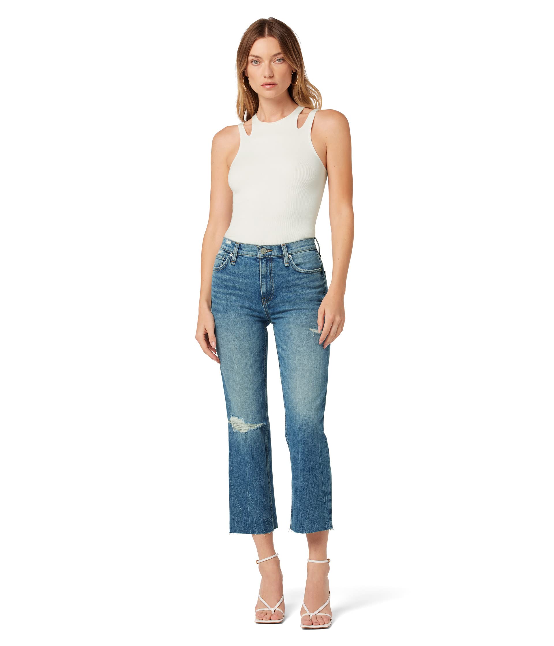 кроссовки fila stunner white Джинсы Hudson Jeans, Remi High-Rise Straight Crop in Stunner