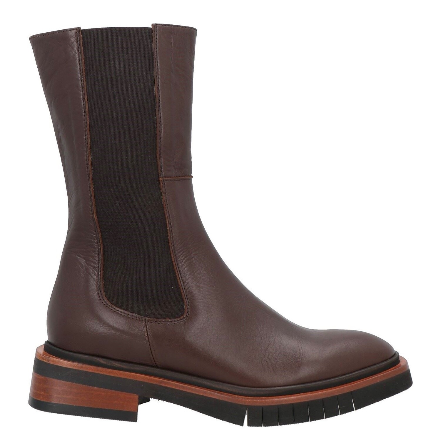 

Полусапоги Zinda Leather Elasticized Gores Square Toeline And Heel, темно-коричневый