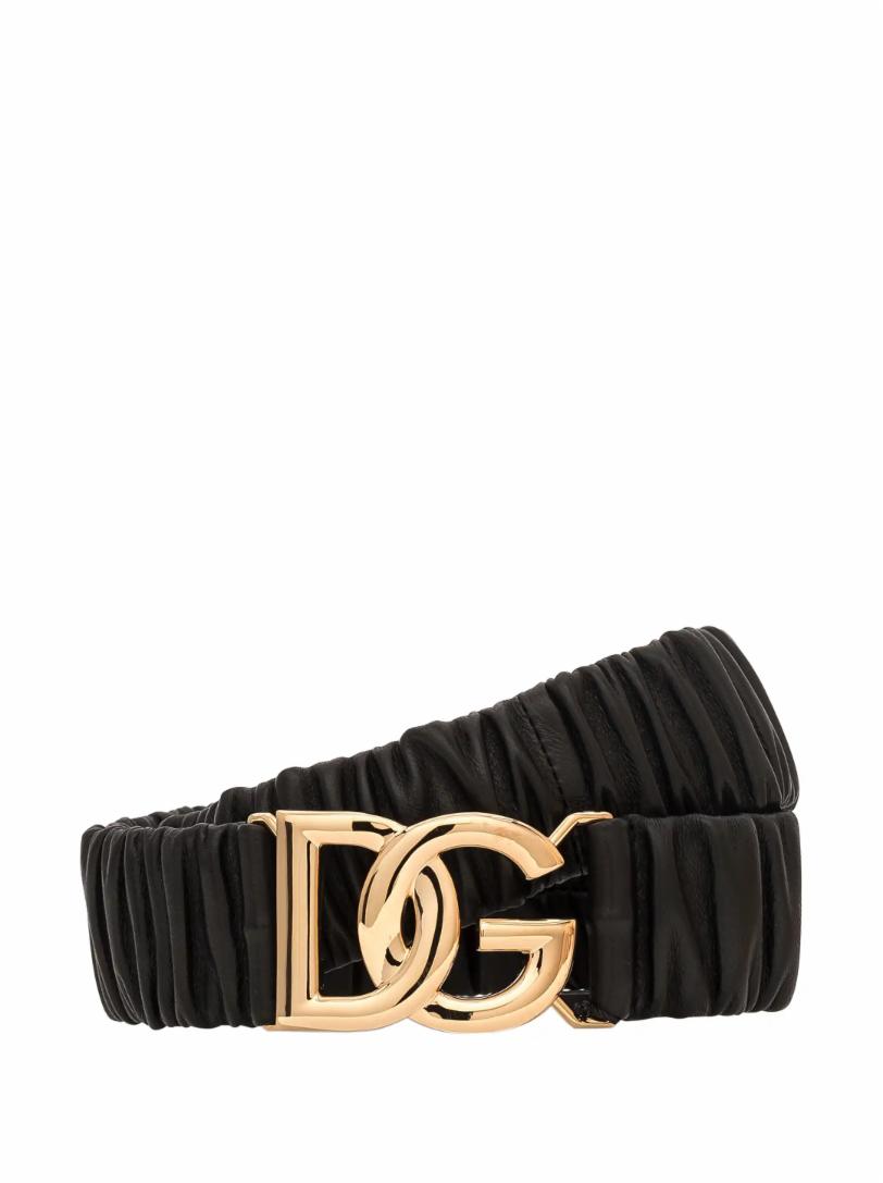 Кожаный ремень с логотипом Dolce&Gabbana