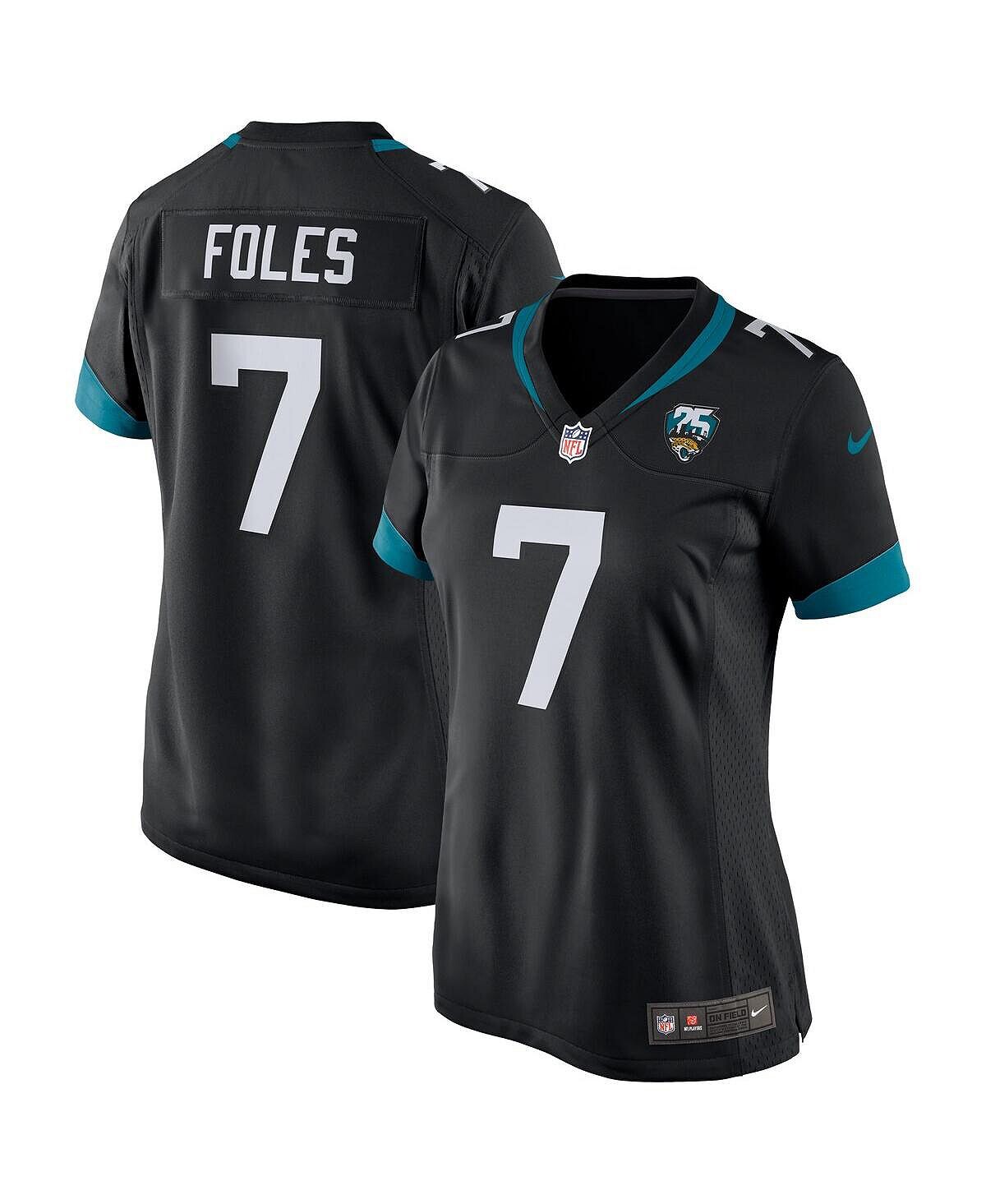 

Женская футболка nick foles black jacksonville jaguars 25th season game jersey Nike, черный