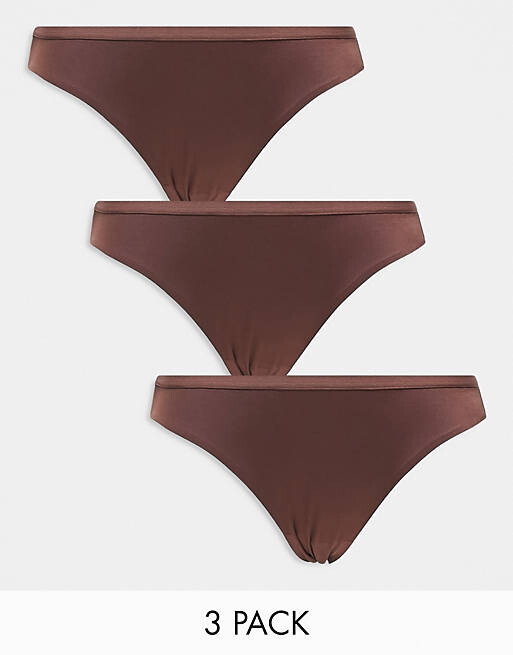 

Коричневые трусы из микрофибры из микрофибры ASOS DESIGN (3 шт.)