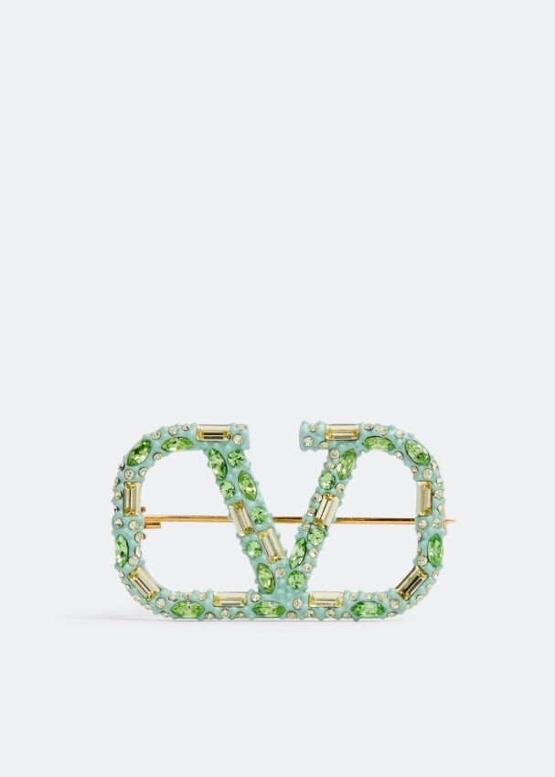 

Серьги VALENTINO GARAVANI VLogo Signature strass brooch, зеленый