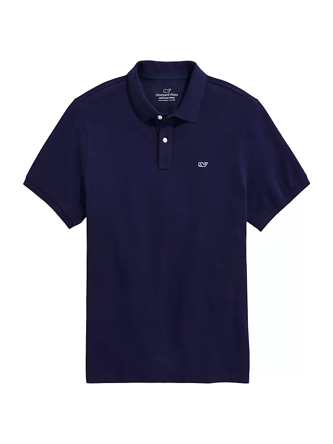 

Рубашка-поло из пике с плетеным воротником Heritage Vineyard Vines, синий