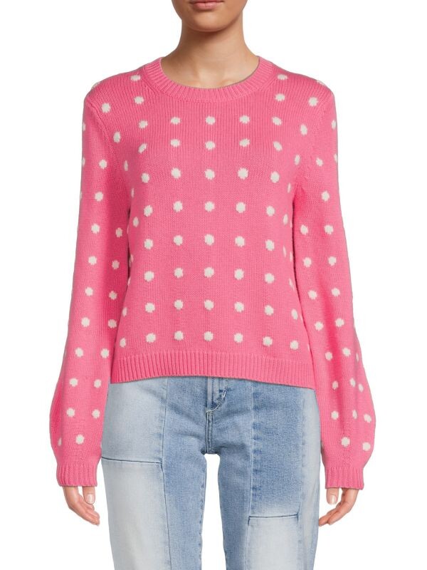 

Свитер из шерсти и кашемира в горошек Chinti and Parker Pink cream