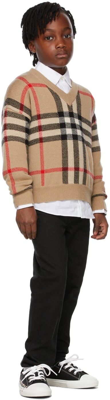 

Детский бежевый кашемировый свитер Denny Burberry