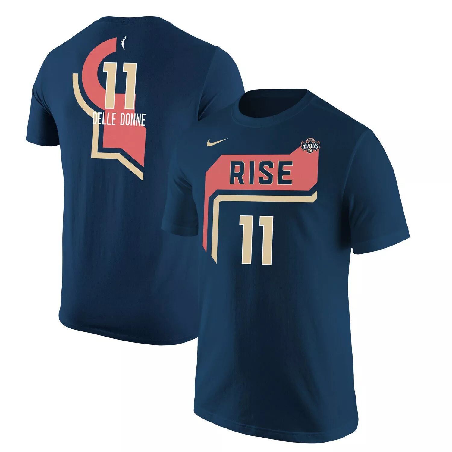 

Мужская футболка Nike Елена Делле Донн темно-синяя Washington Mystics Rebel Edition с именем и номером, Синий