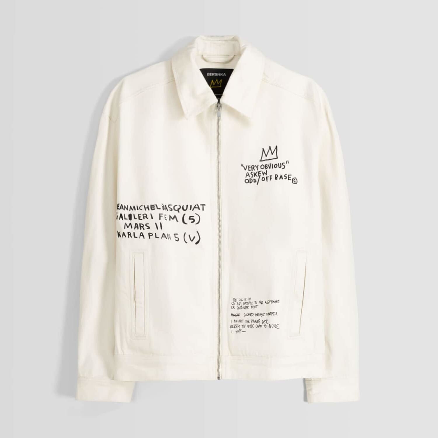 

Жакет Bershka Jean-Michel Basquiat Print, кремовый
