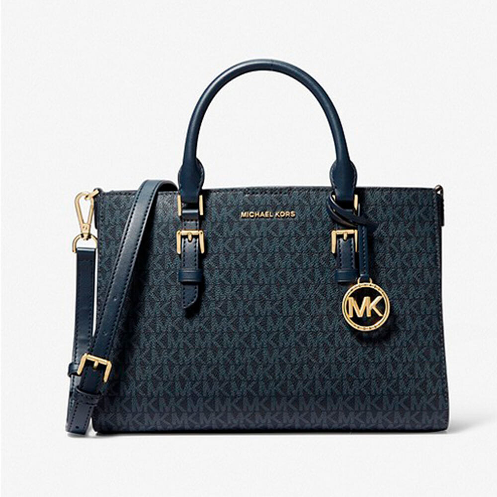 

Сумка Michael Kors Sally Medium 2-in-1 Logo and Faux Leather, темно-синий
