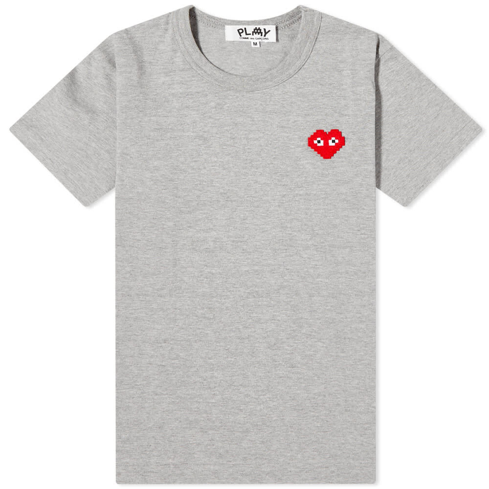 

Футболка Comme des Garçons Play Invader Heart Tee, Серый, Футболка Comme des Garçons Play Invader Heart Tee