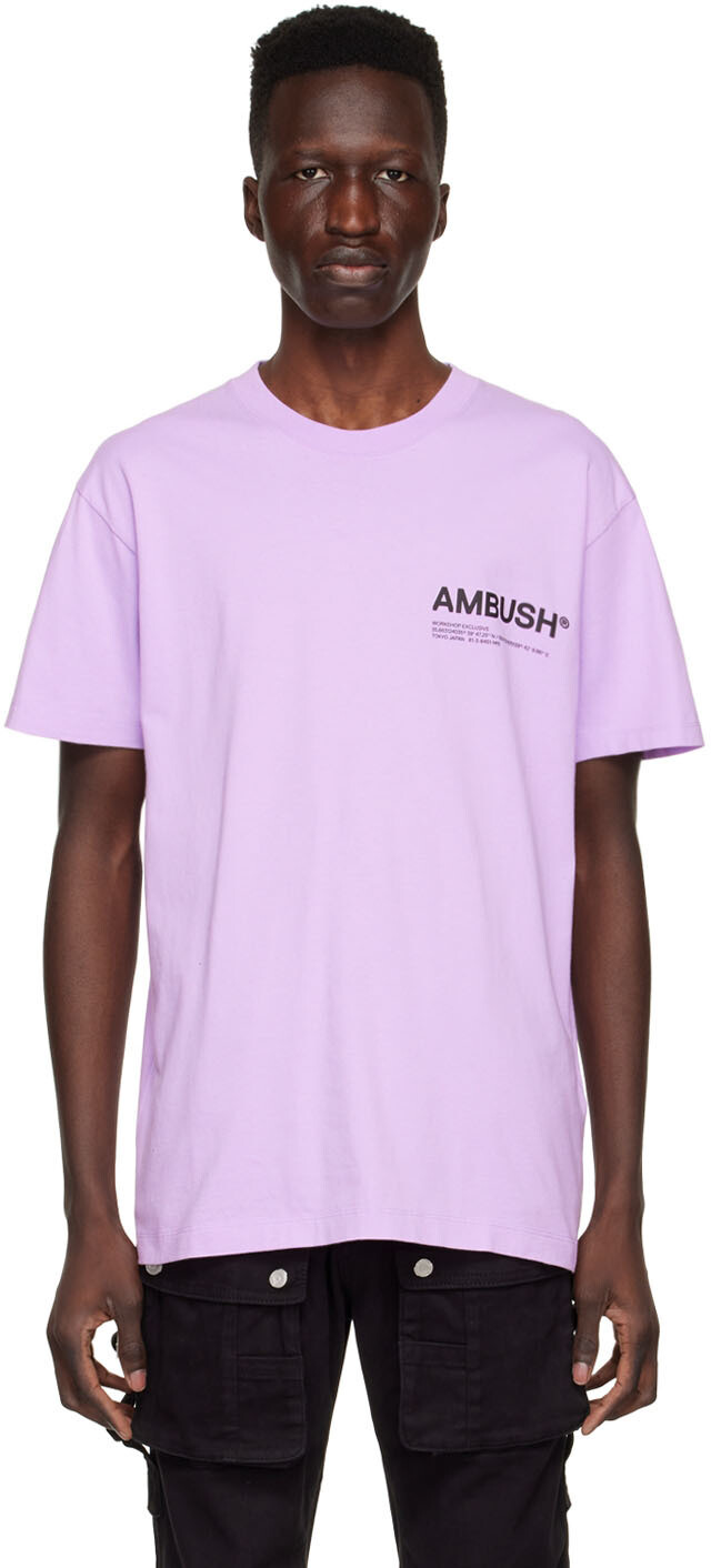

Фиолетовая хлопковая футболка AMBUSH