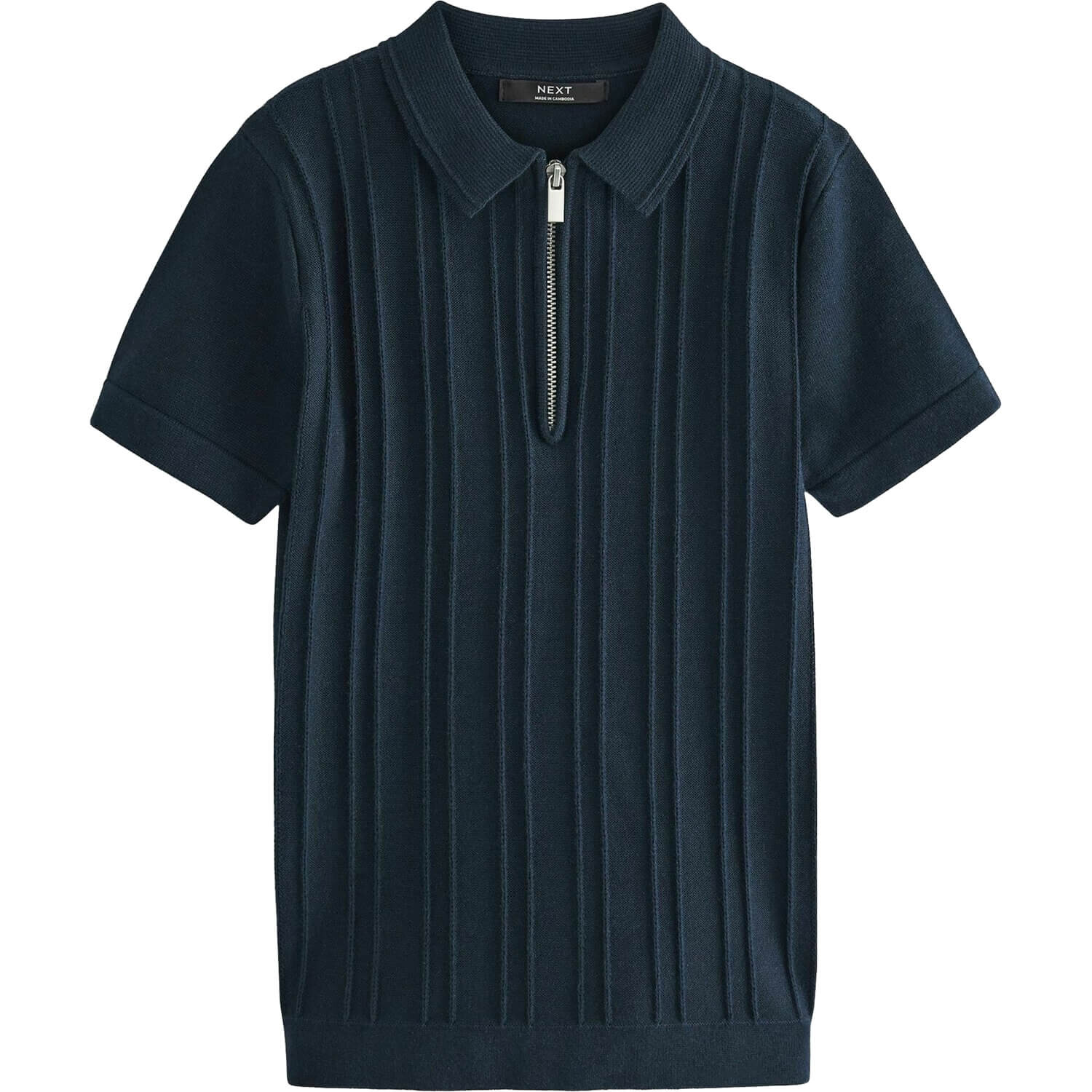

Футболка-поло Next Short Sleeve Textured Standard, темно-синий