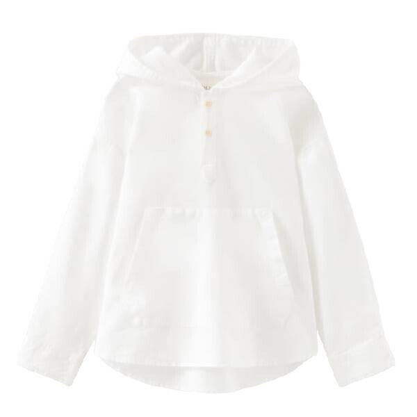 

Рубашка Zara Kids Linen Blend Hooded, белый
