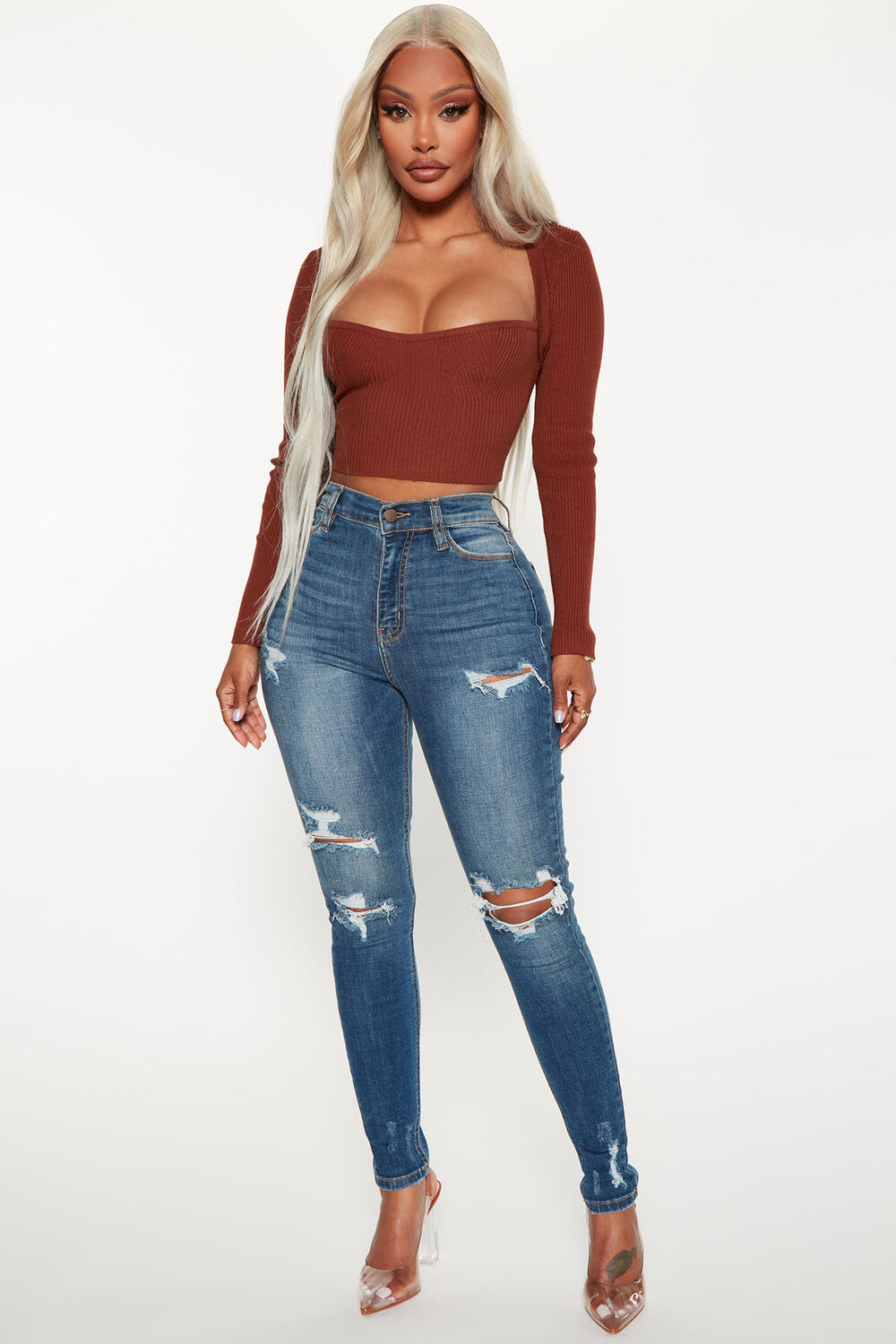 

Джинсы скинни Fashion Nova 9896, деним