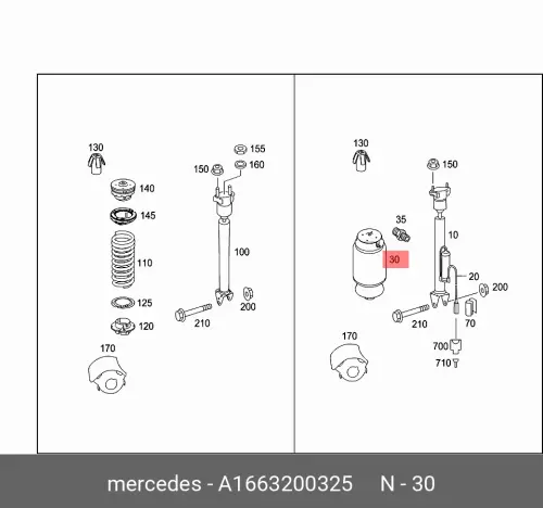 

Пневмобаллон / luftfeder A1663200325 MERCEDES-BENZ