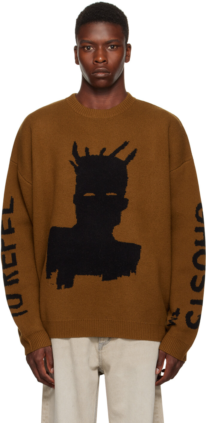

Коричневый свитер с автопортретом Jean-Michel Basquiat Edition Rei Études