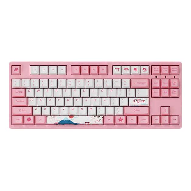 цена Клавиатура игровая механическая Akko 3087 World Tour Tokyo R1 2-Gen Orange Tactile Switch, розовый