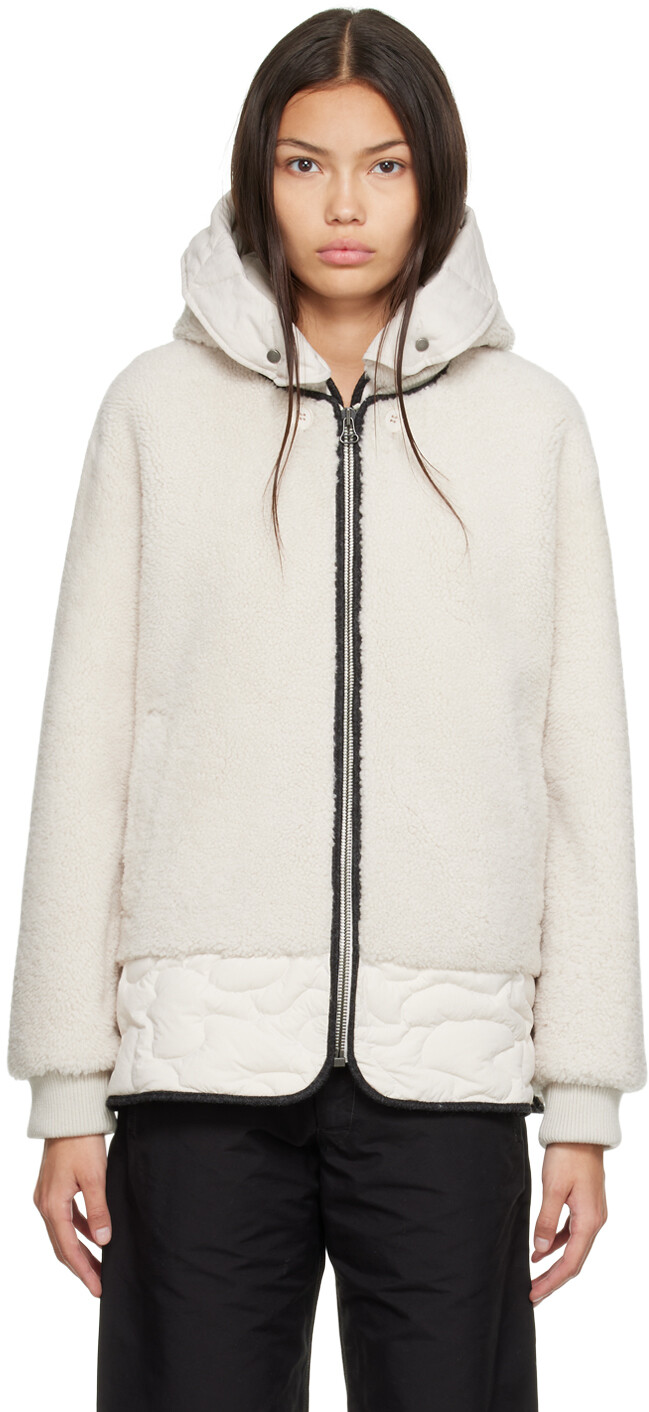 

Короткая дубленка со вставками Off-White Yves Salomon - Army, Белый