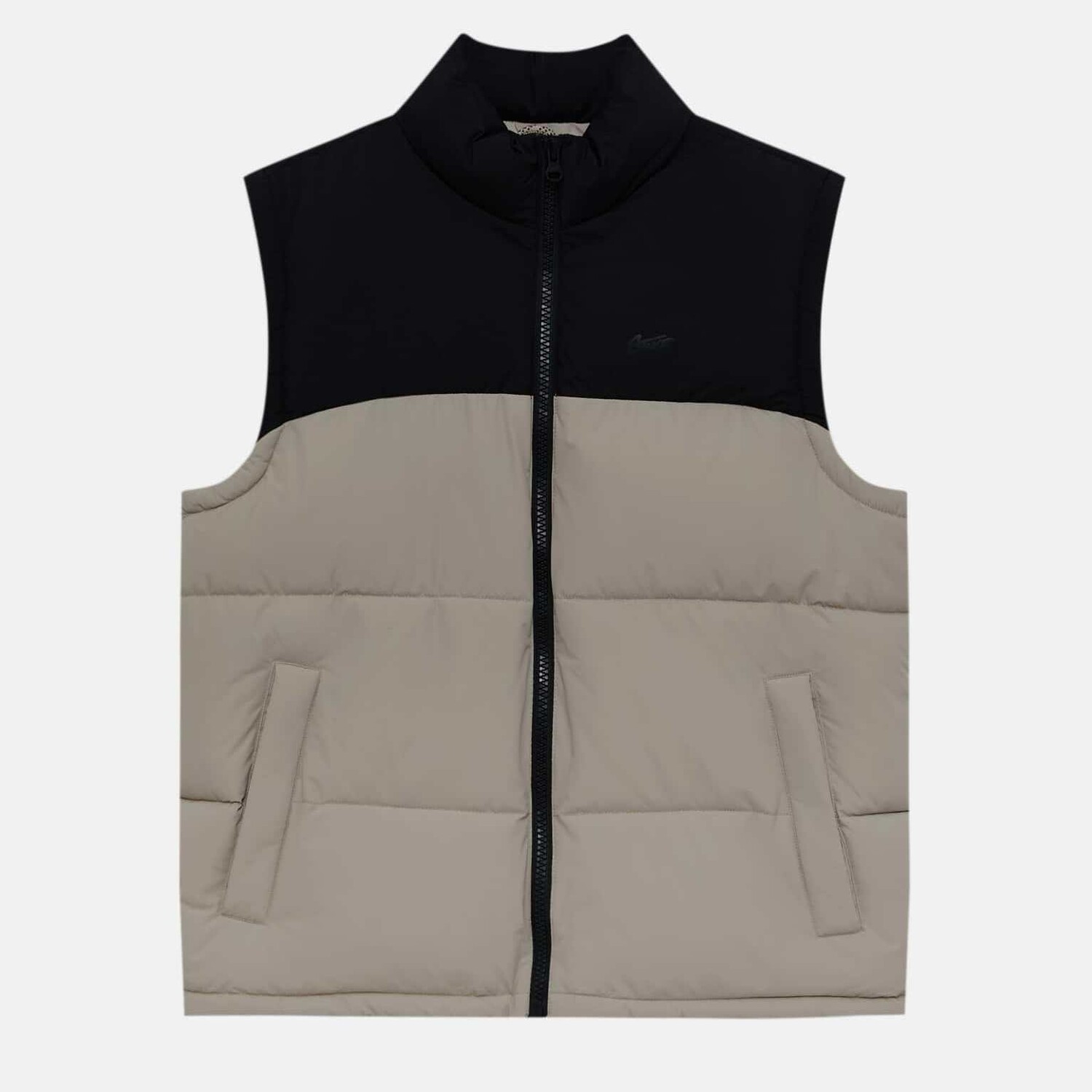 

Утепленный жилет Pull&Bear Basic, черный/бежевый