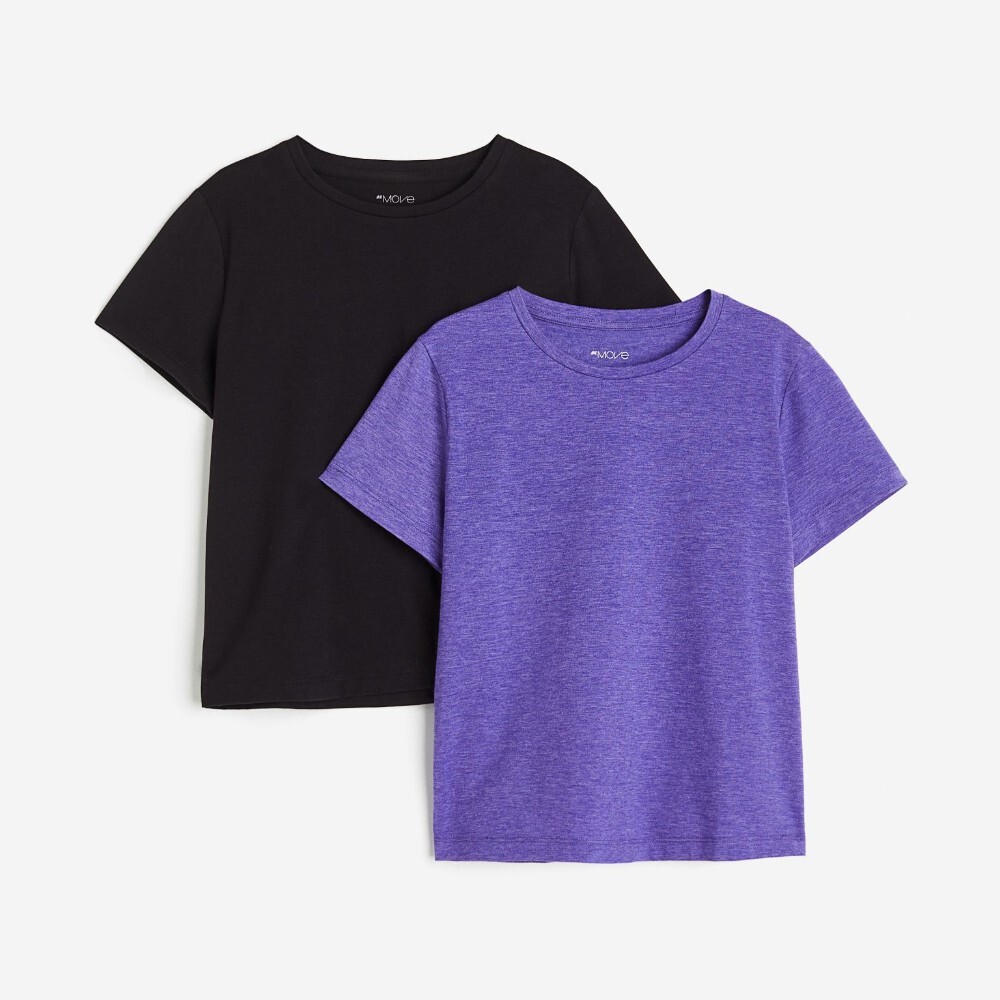 

Комплект футболок H&M Kids 2-pack DryMove Sports, 2 предмета, фиолетовый/черный