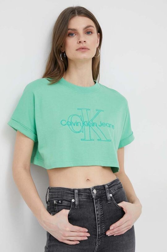 

Хлопковая футболка Calvin Klein Jeans, зеленый