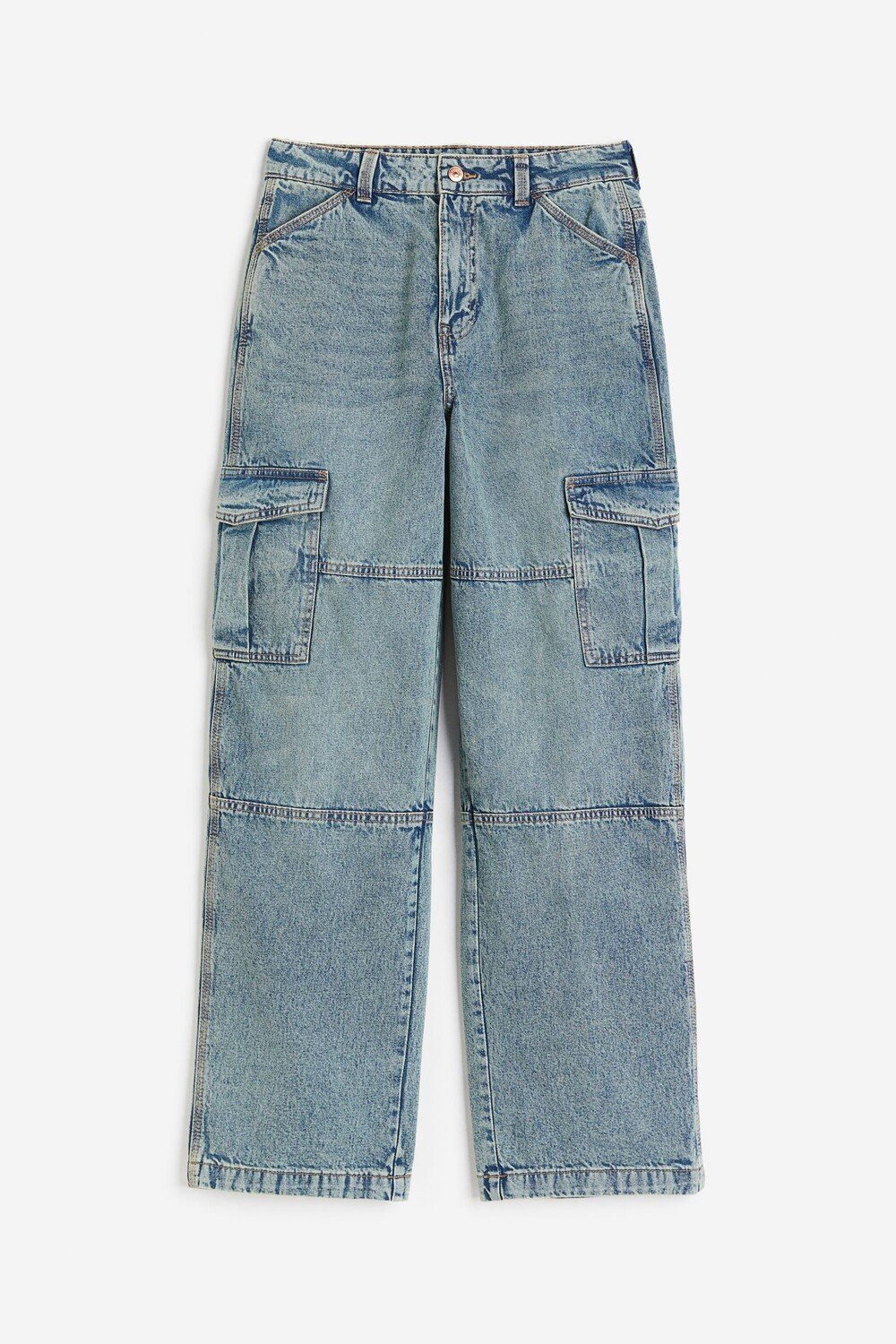 

Брюки H&M Denim Cargo, светло-синий