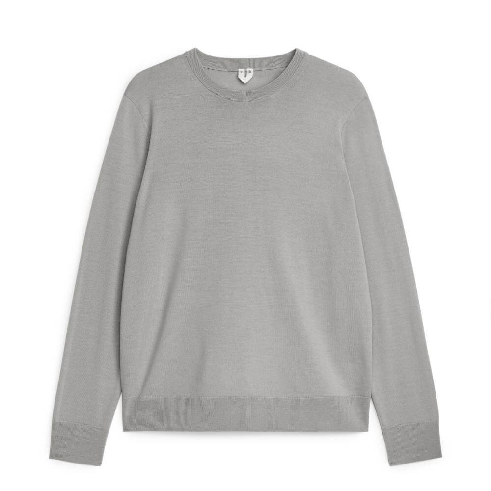 

Джемпер ARKET Fine Knit Merino Wool, светло-серый