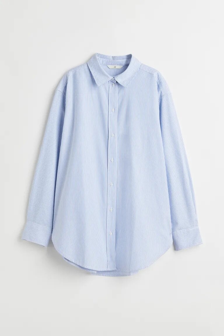 

Рубашка H&M Oxford, голубой в полоску