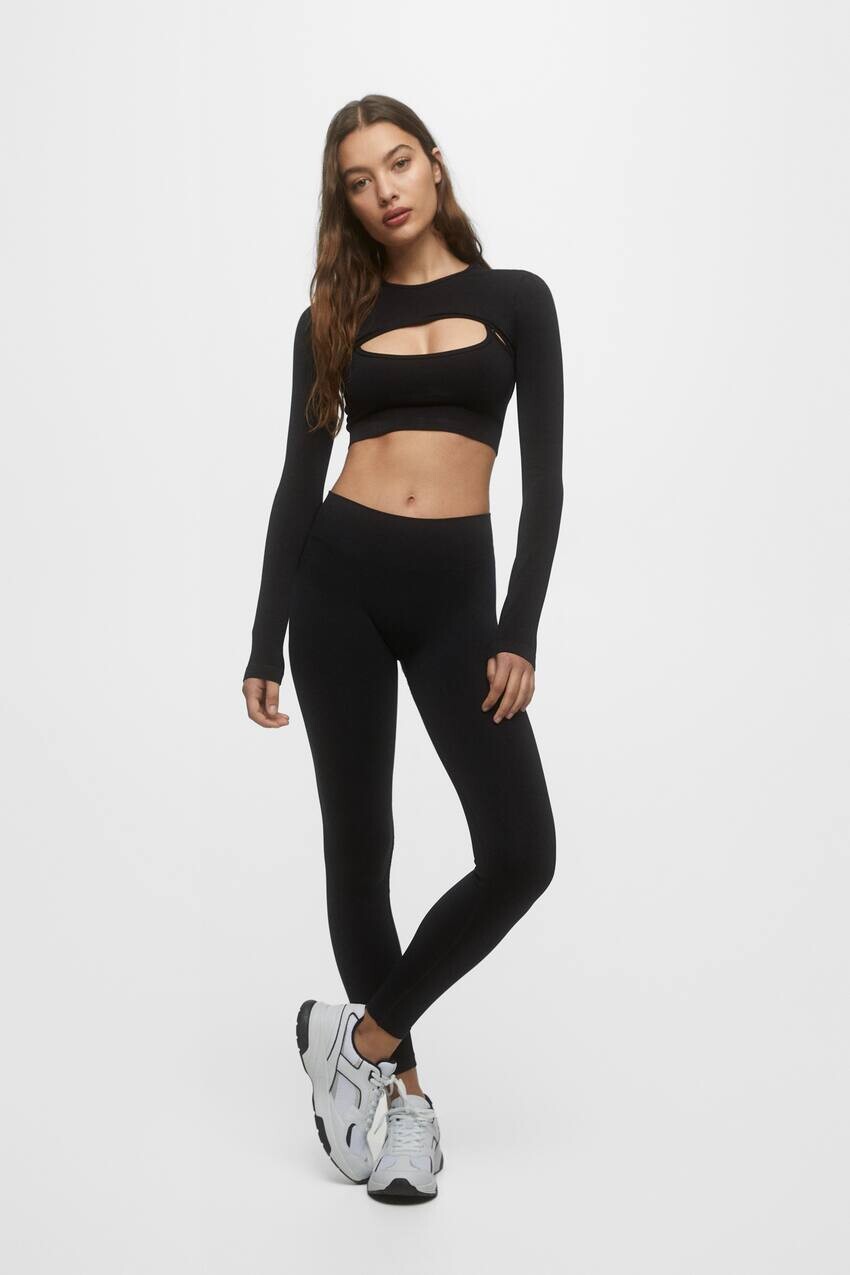 

Эластичные леггинсы Pull&Bear, черный