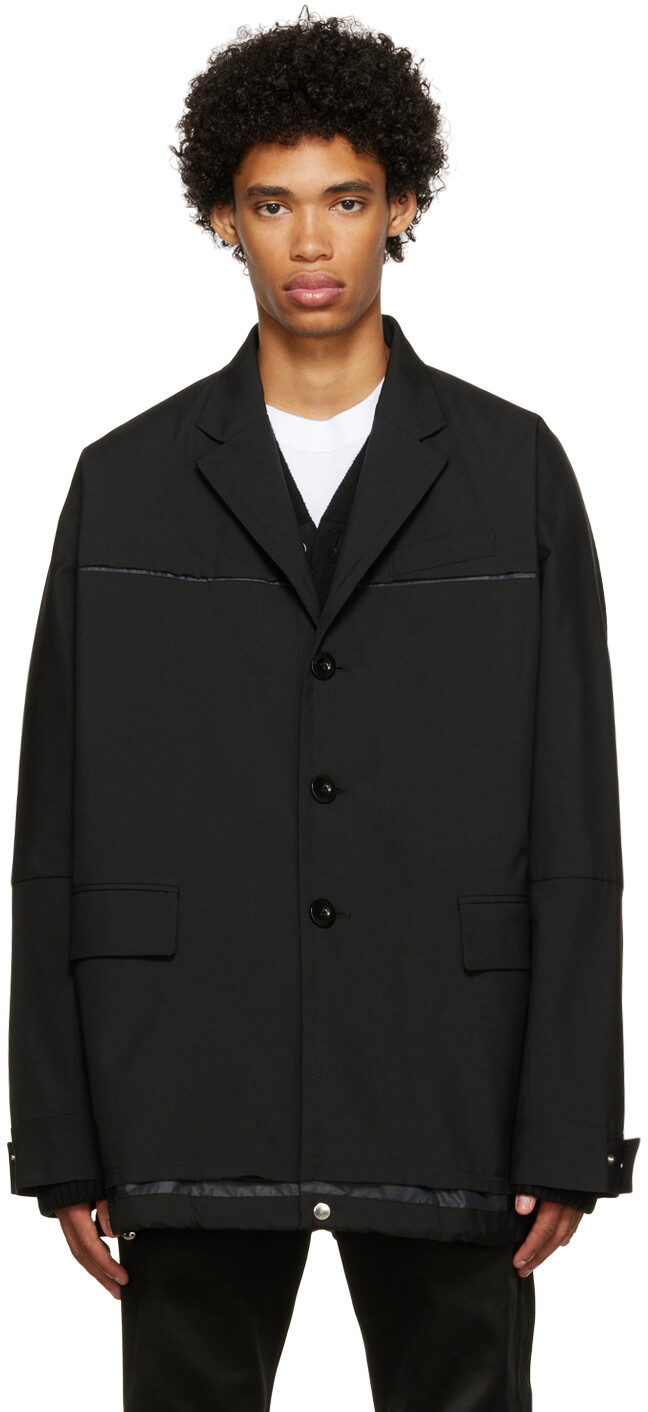 

Черное костюмное пальто sacai, Черный