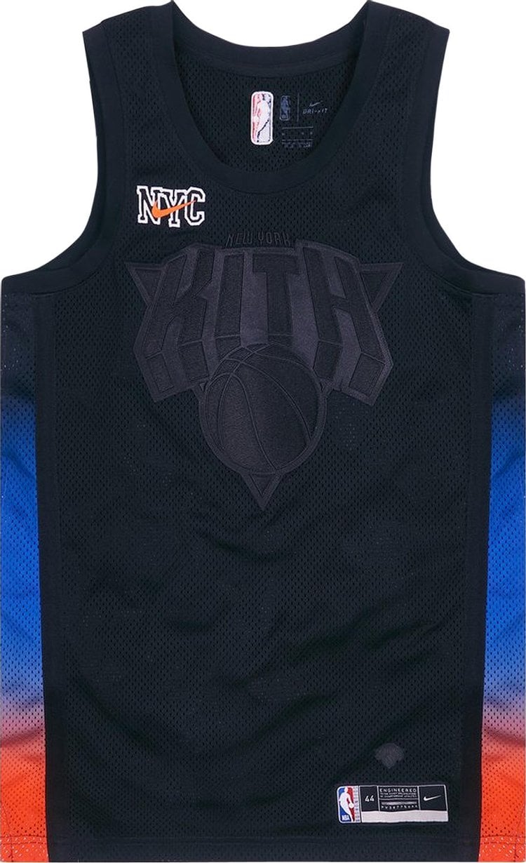 Футболка Kith x Nike For New York Knicks Jersey Swingman 'Black', черный - фото