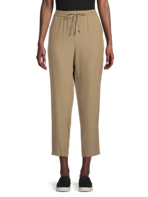 

Брюки прямого кроя с кулиской DKNY Tan