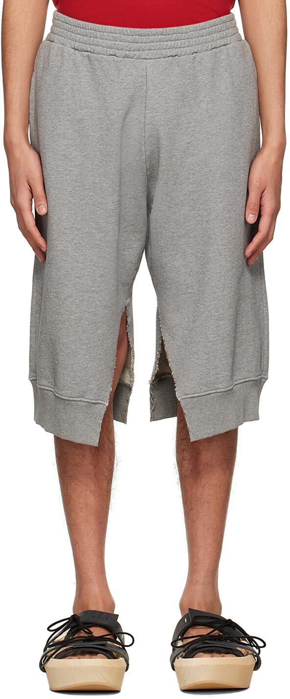 

Эксклюзивные серые хлопковые шорты SSENSE MM6 Maison Margiela