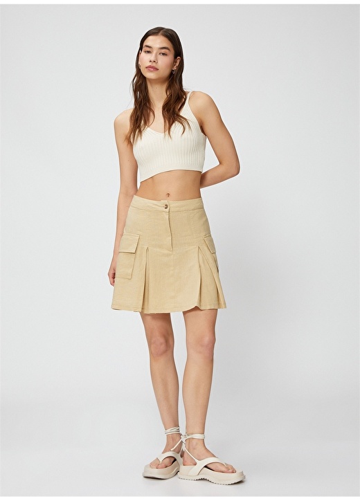 Бежевая женская юбка Koton женская юбка 2022 модная бежевая комбинированная юбка