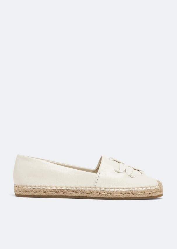 

Эспадрильи TORY BURCH Woven double T A-line espadrilles, белый