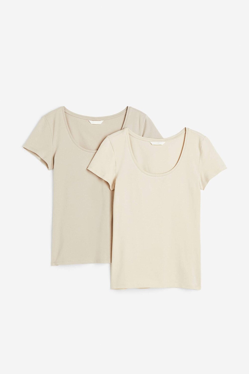 

Комплект футболок H&M Jersey, бежевый/светло-бежевый