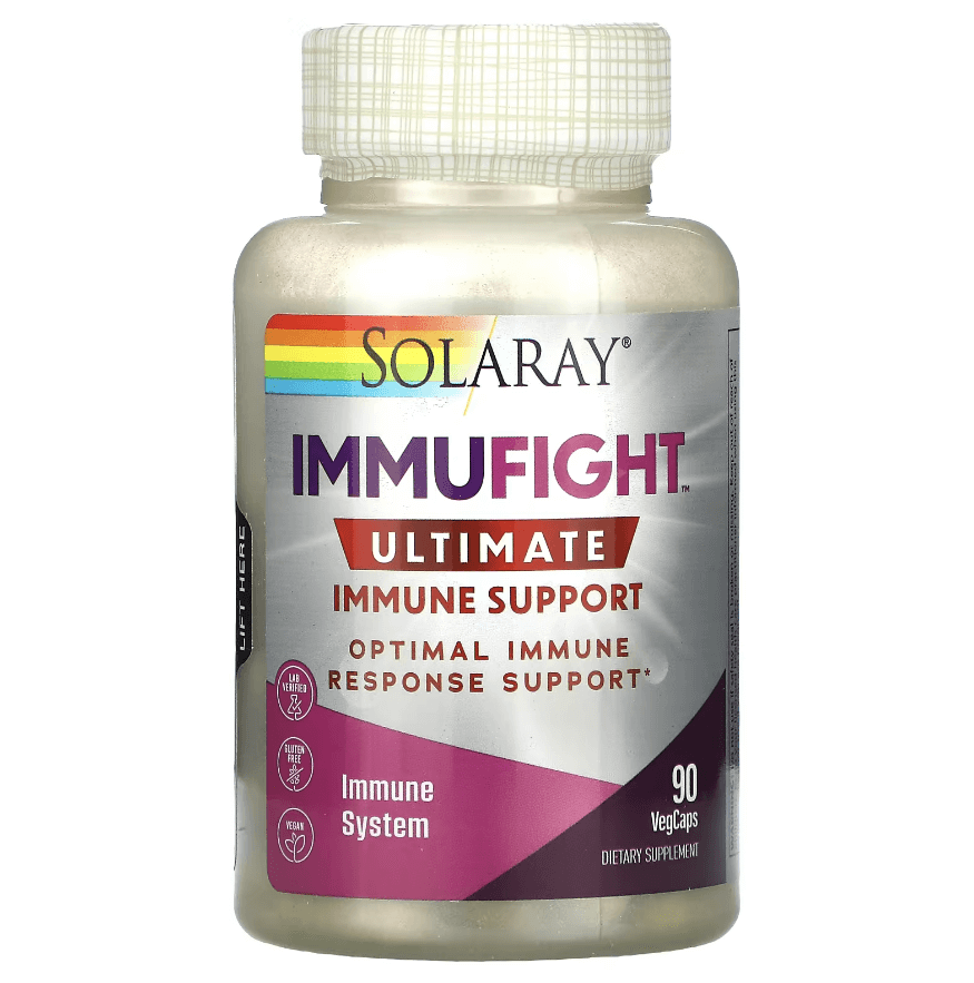 Максимальная поддержка иммунитета Ultimate Immune Support, ImmuFight, 90 растительных капсул, Solaray premama послеродовой витамин уход 56 вегетарианских капсул