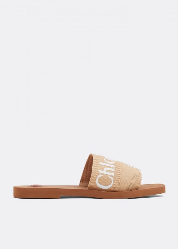 

Сандалии CHLOÉ Woody flat sandals, бежевый