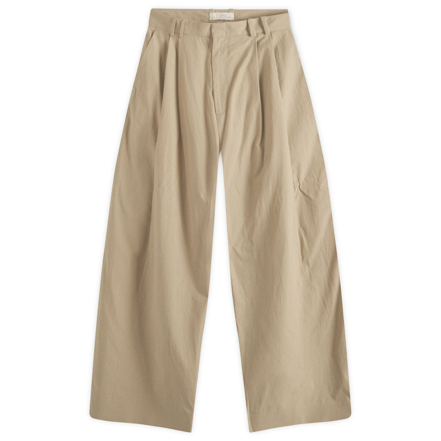 

Брюки Studio Nicholson Line 2 Pleat Volume, бежевый