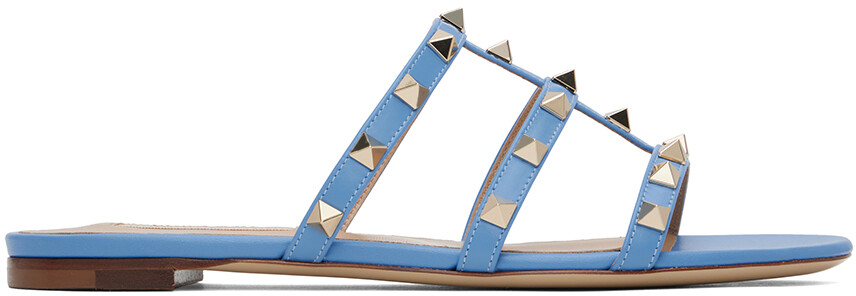 

Синие сандалии на плоской подошве Rockstud Valentino Garavani