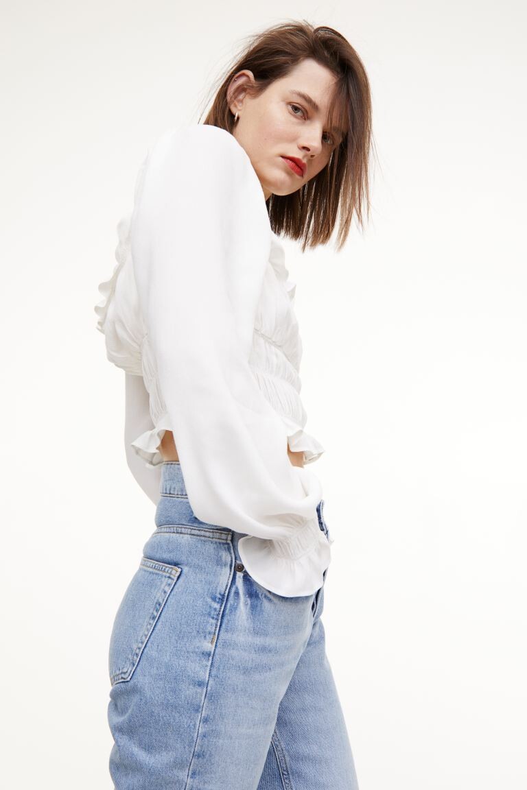 

Блузка с оборками H&M, белый