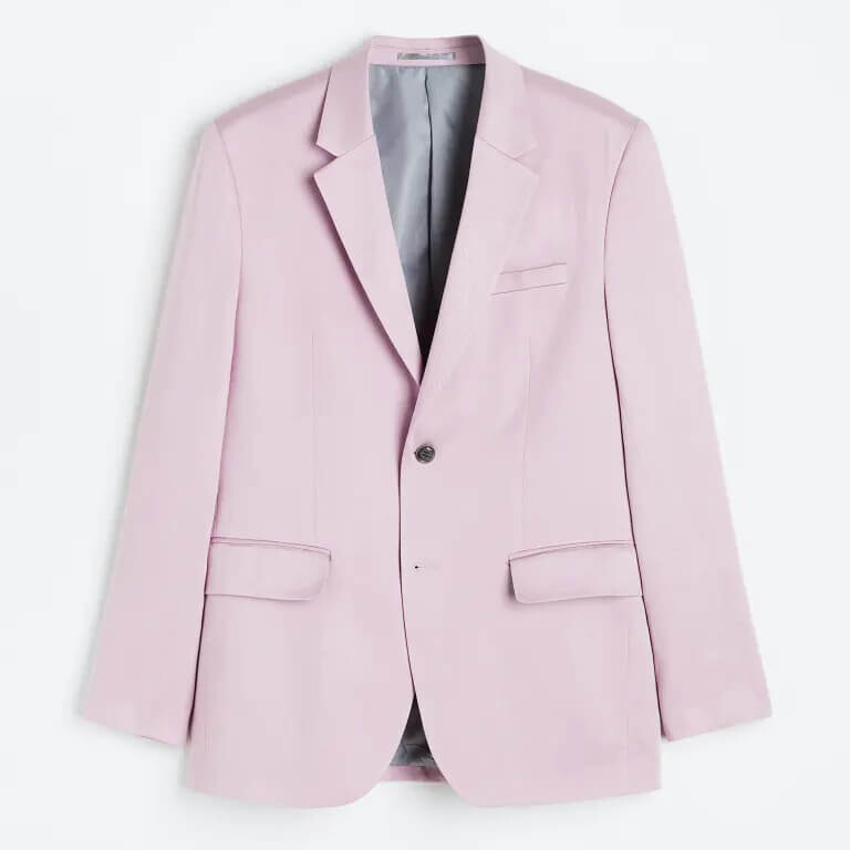 

Пиджак H&M Relaxed Fit Lyocell, светло-фиолетовый