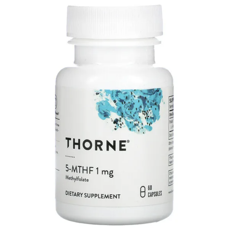 Метилфолат, 5-MTHF, 1 mg, Thorne Research, 60 капсул