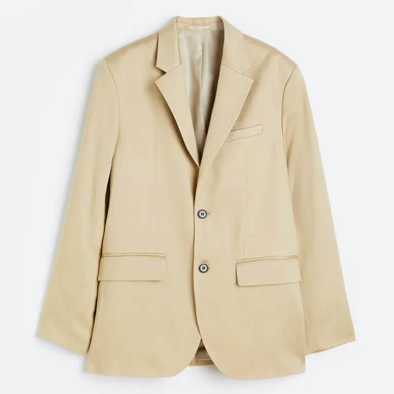 

Пиджак H&M Relaxed Fit Lyocell, бежевый