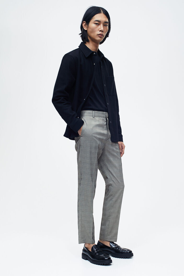 

Брюки slim fit suit H&M, серый